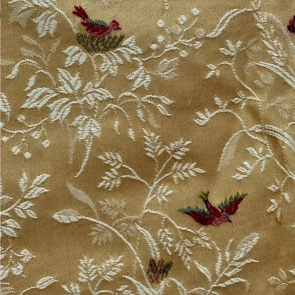 Vintage Kravet Couture embroidered birds brocade fabric - Picture 1 of 3